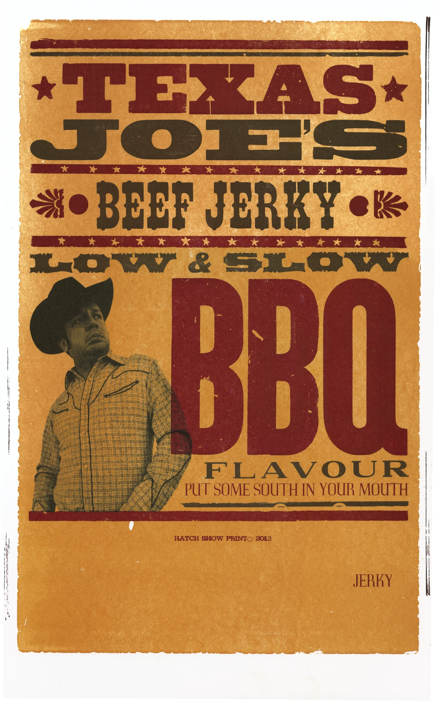 BBQ jerky original Texas Joe’s poster