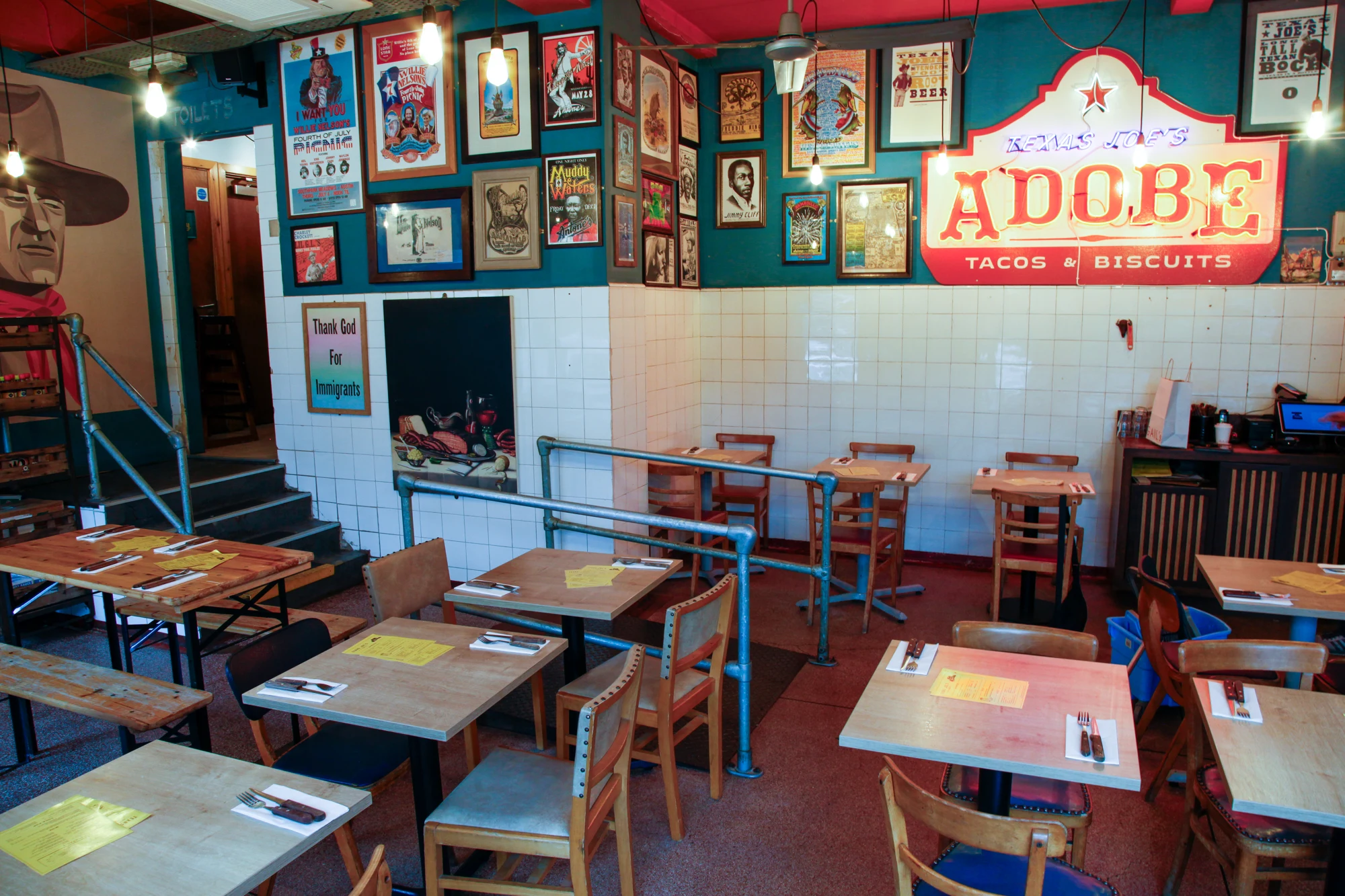 The dining room at Texas Joe’s on Snowsfields